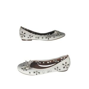 Sperry Top-Sider Luna White Leather Floral Eyelet Bow Ballet Flats Womens 7M